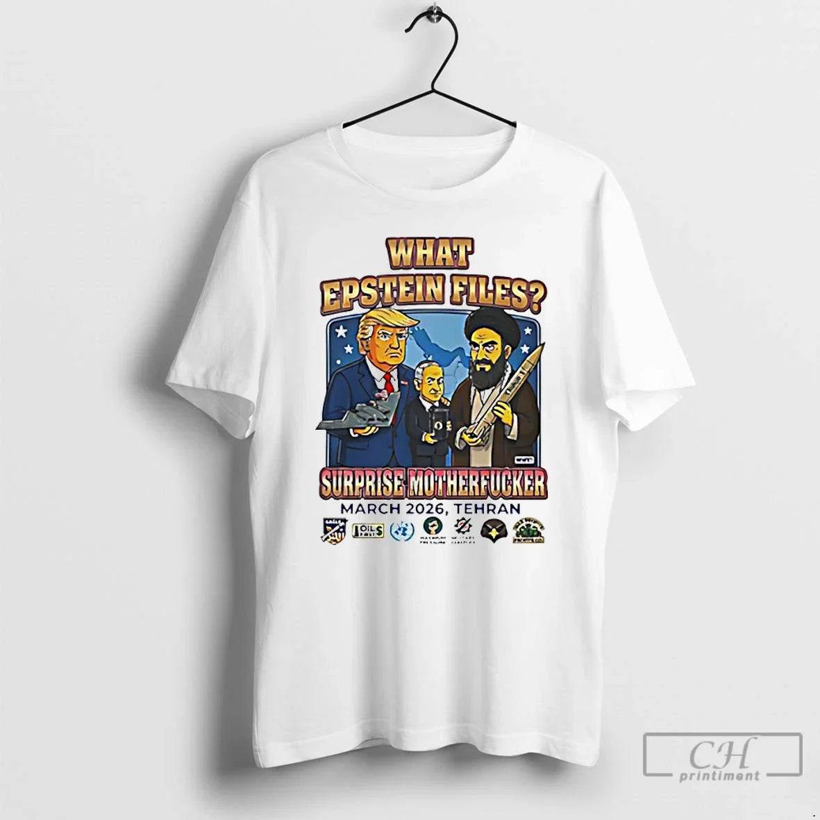 Classic What Epstein Files Surprise Motherfucker Usa Vs Iran World War 3 Funny T Shirts Unisex