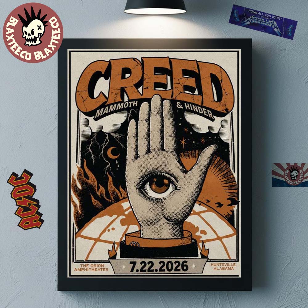 Creed Huntsville Alabama 2026 Event Poster At The Orion Amphitheater On July 22 2026 Home Decor Poster Canvas