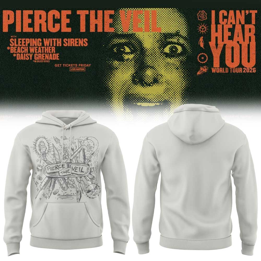 Pierce the Veil I Can’t Hear You World Tour 2026 Limited Edition Hoodie V8