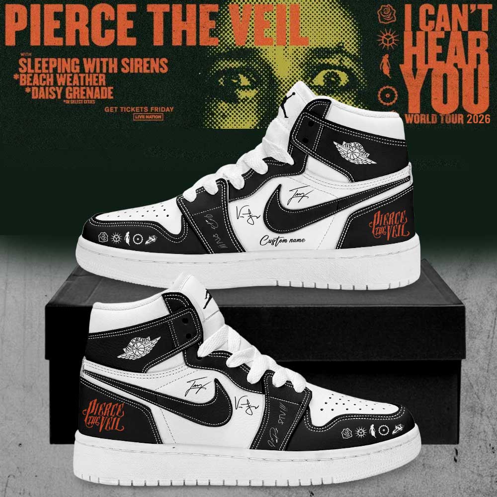 Pierce the Veil I Can’t Hear You World Tour 2026 Signature Custom AJ1 Shoes V4