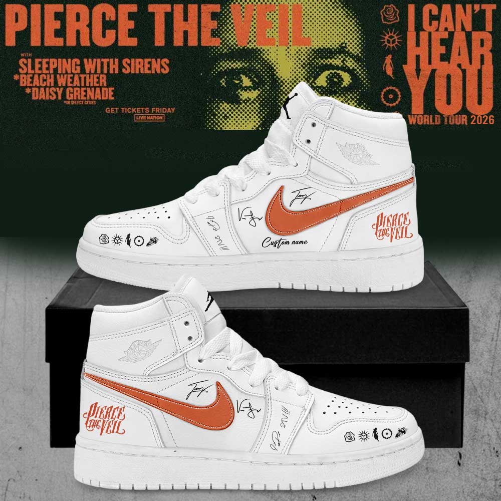 Pierce the Veil I Can’t Hear You World Tour 2026 Signature Custom AJ1 Shoes V9
