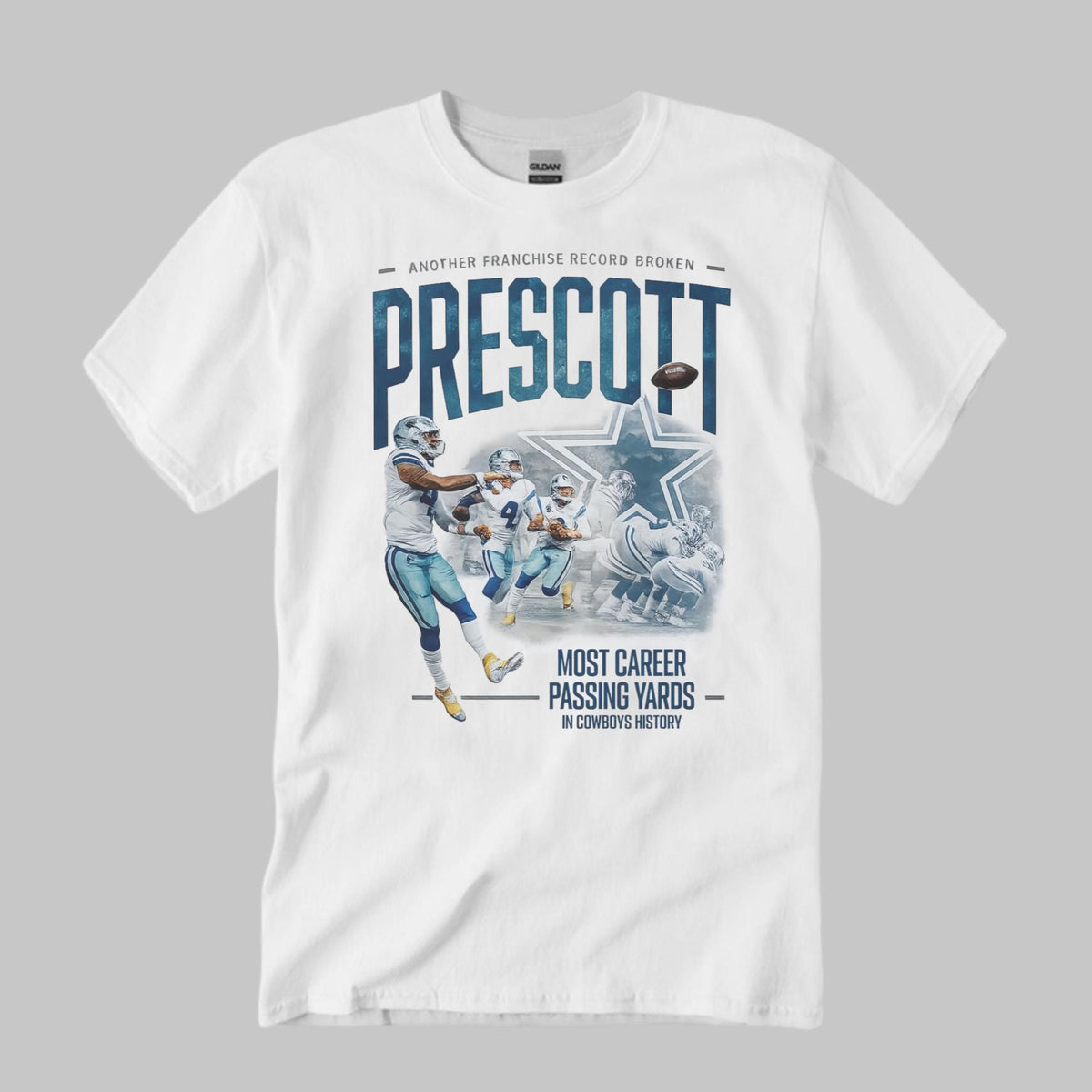 Dak Prescott Most 34183 Career Passing Yards In Cowboys History Shirt