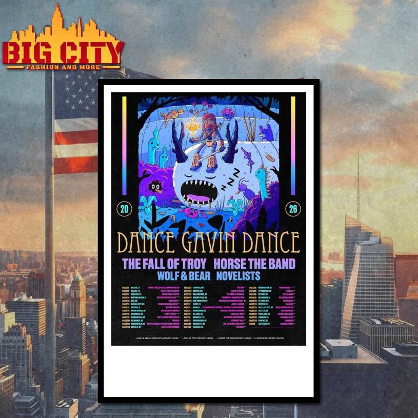 Dance Gavin Dance Summer North America Tour 2026 Schedule Dates Home Decor Poster Shirt Unisex