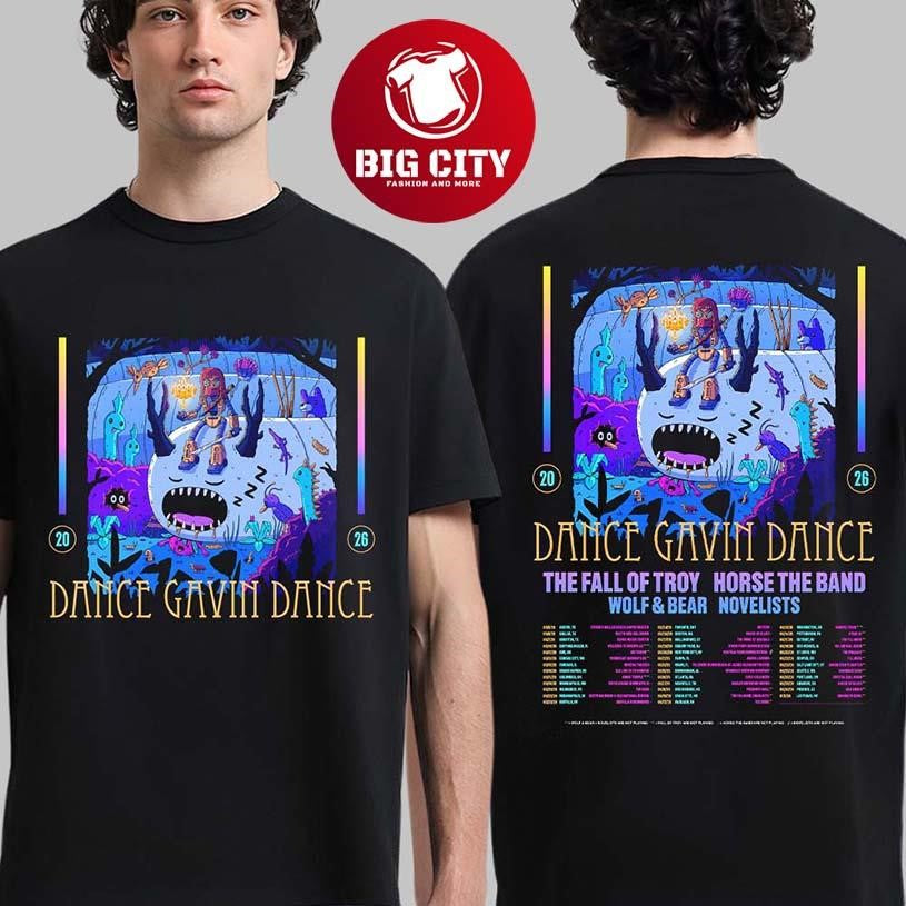 Dance Gavin Dance Summer North America Tour 2026 Schedule Dates Two Sided Shirt Unisex