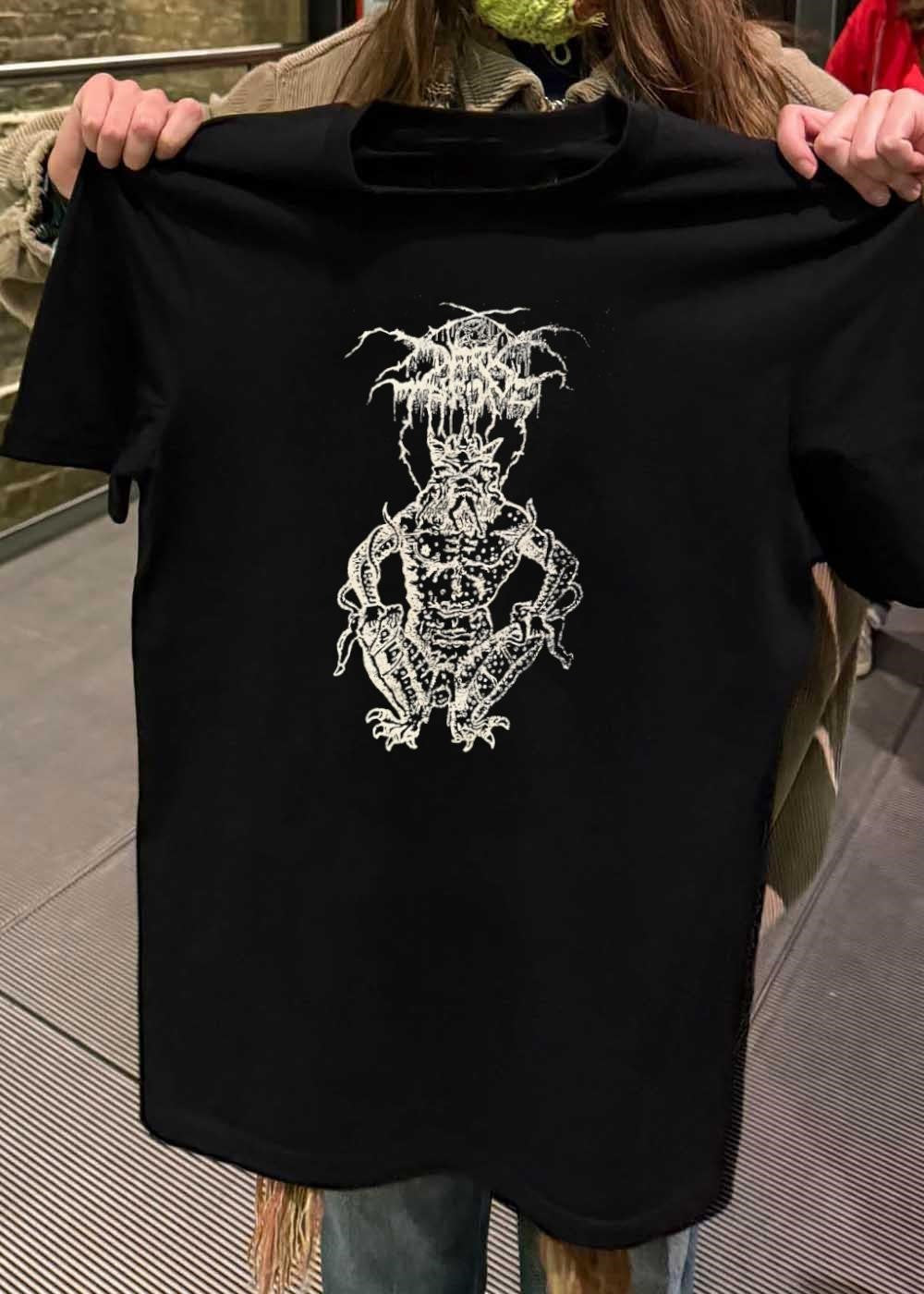 Darkthrone Band Logo Featuring Horned Demon Illustration T-Shirt