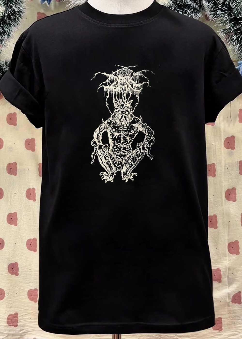 Darkthrone Band Logo Featuring Horned Demon Illustration T-Shirt
