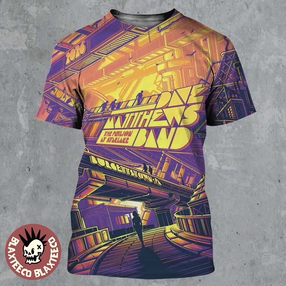 Dave Matthews Band Burgettstown PA 2026 Event Poster At The Pavilion At Starlake On July 24 2026 All Over Print Shirt