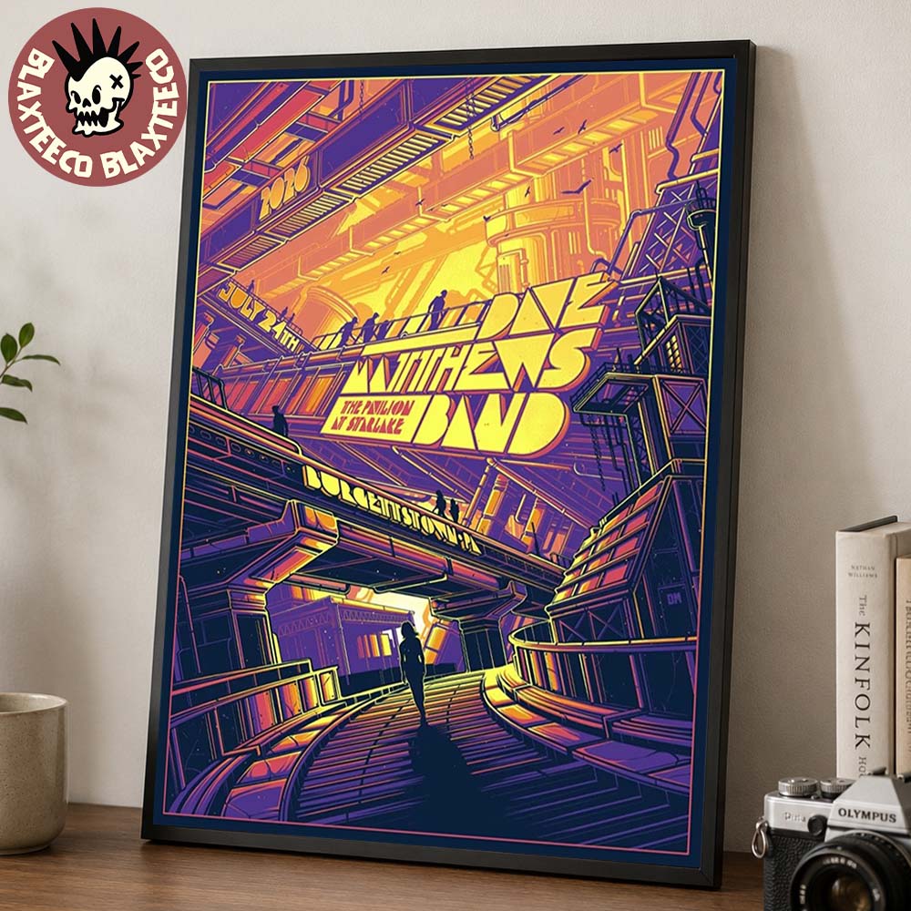 Dave Matthews Band Burgettstown PA 2026 Event Poster At The Pavilion At Starlake On July 24 2026 Home Decor Poster Canvas