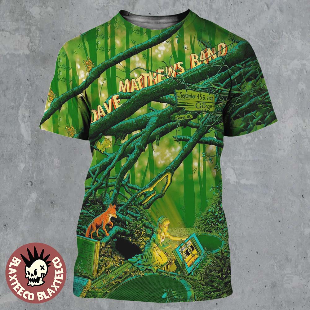 Dave Matthews Band George WA 2026 Gig Poster Live At The Gorge On September 4 5 6 2026 All Over Print Shirt