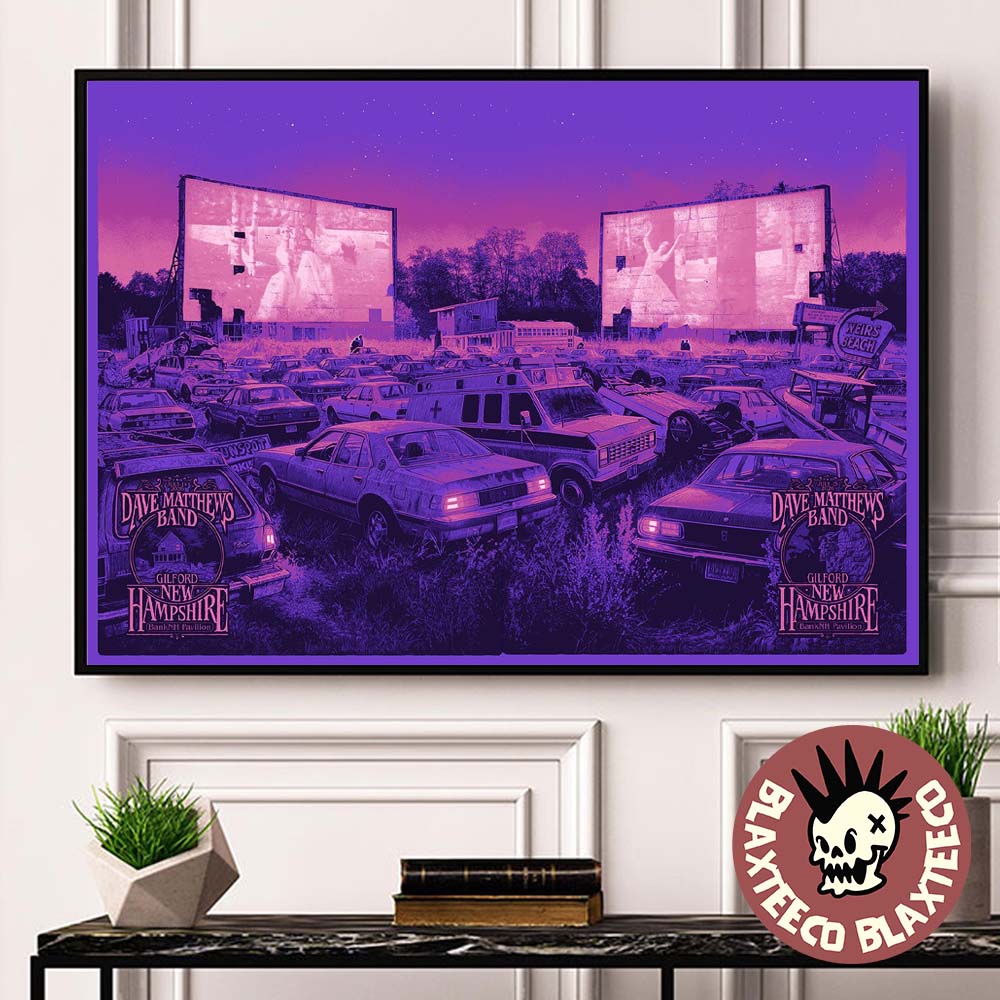 Dave Matthews Band Gilford New Hampshire 2026 Day 1 And 2 Combined Set Venue Poster At BankNH Pavilion On July 14 15 2026 Poster Canvas