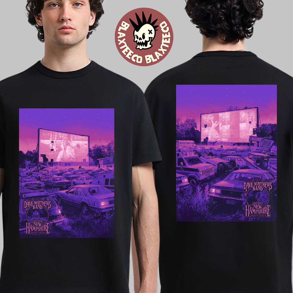 Dave Matthews Band Gilford New Hampshire 2026 Day 1 And 2 Combined Set Venue Poster At BankNH Pavilion On July 14 15 2026 Two Sided T-Shirt