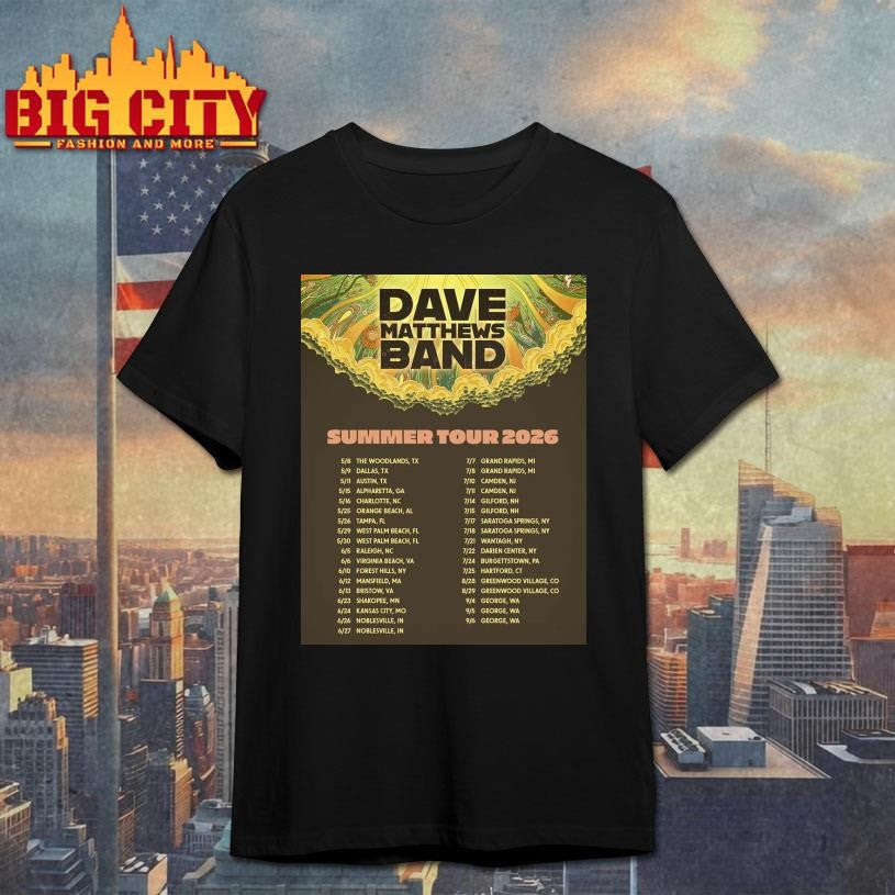 Dave Matthews Band Summer Tour 2026 North America Schedule Dates Wall Decor Poster Shirt Unisex