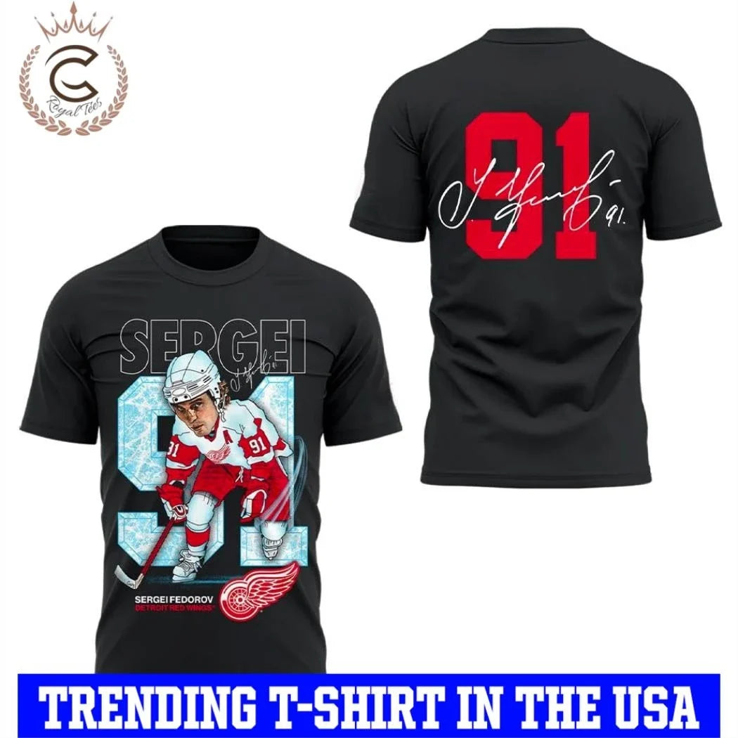 Detroit Red Wings Fedorov 91 Forever Shirt Unisex