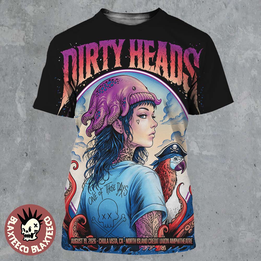Dirty Heads Chula Vista CA 2026 Gig Poster At North Island Credit Union Amphitheatre On August 19 2026 All Over Print Shirt