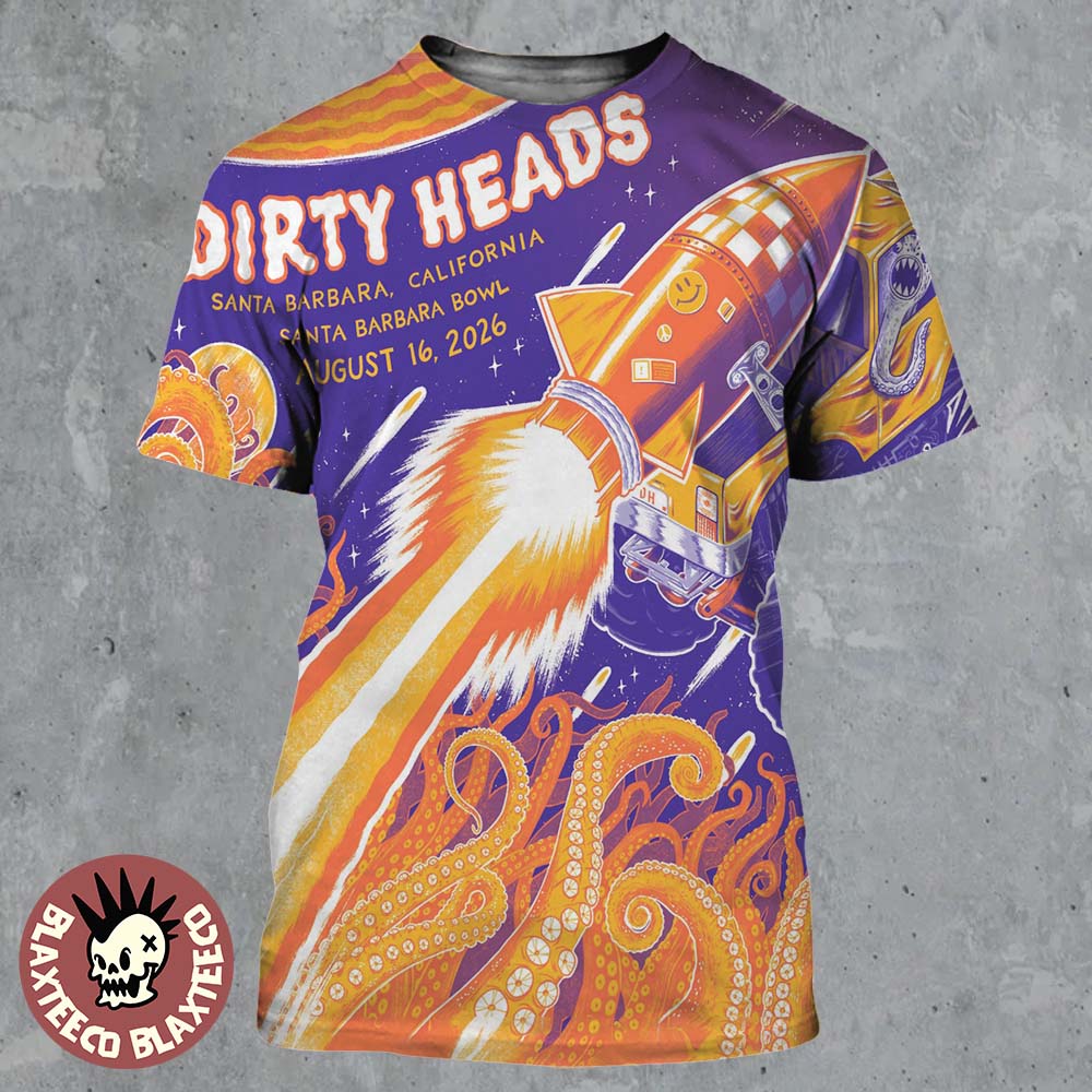 Dirty Heads Santa Barbara California 2026 Show Poster At Santa Barbara Bowl On August 16 2026 All Over Print Shirt
