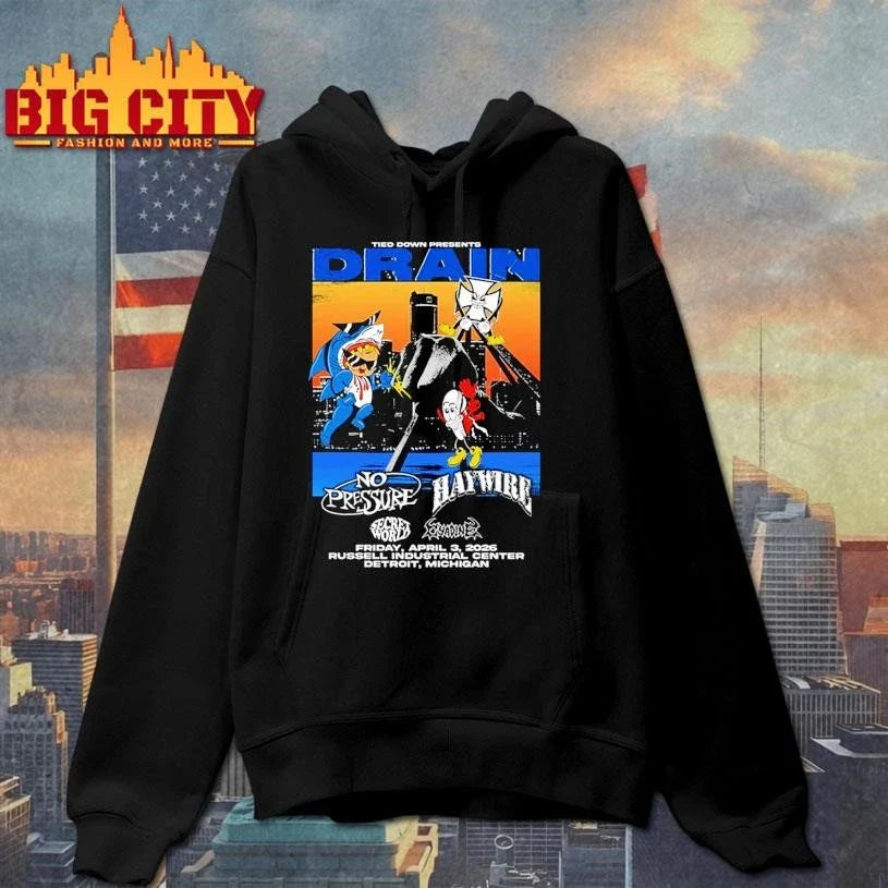 Drain Tied Down Presents At Russell Industrial Center On April 3 2025 Detroit Michigan Shirt