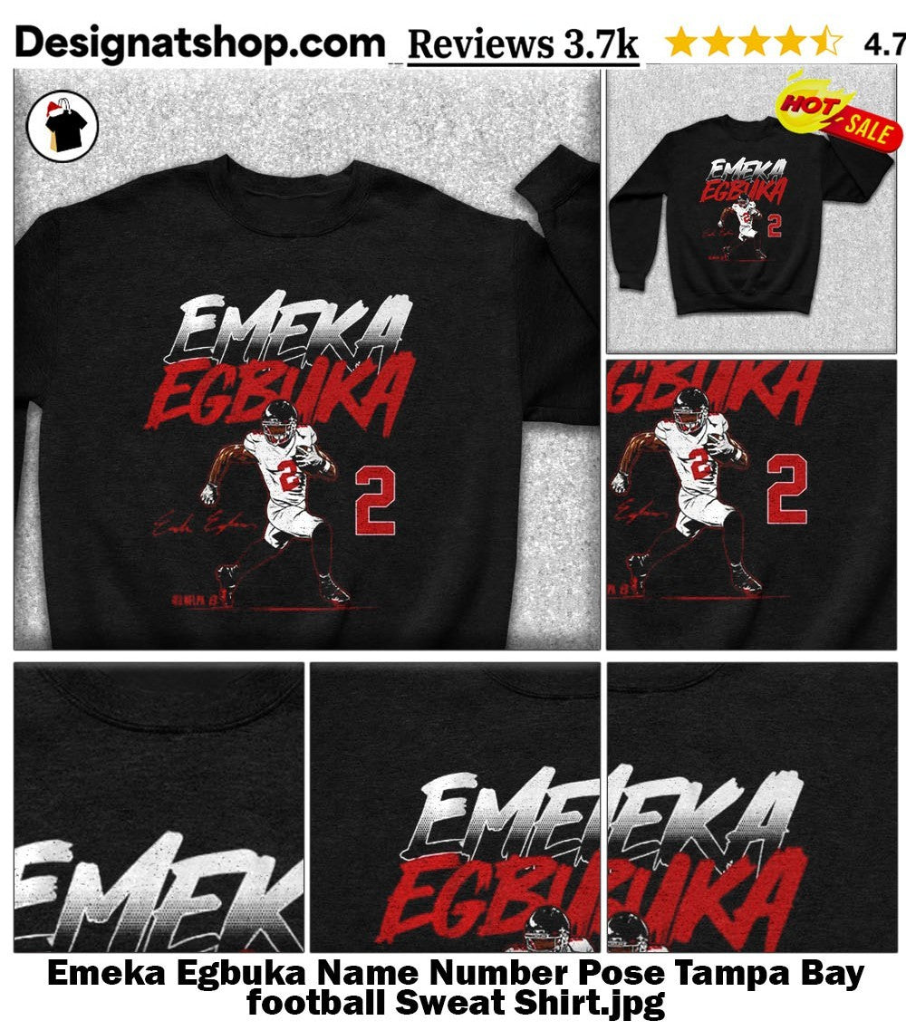 Emeka Egbuka Name Number Pose Tampa Bay football shirt