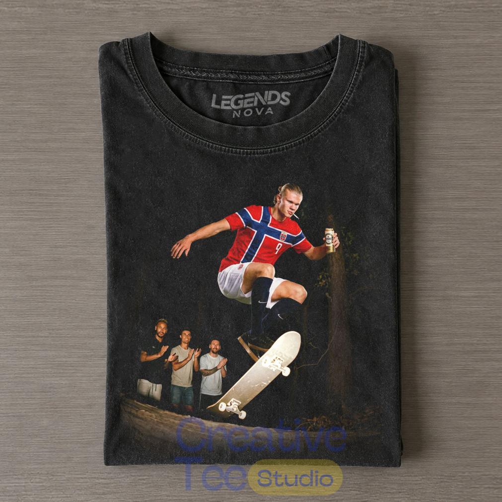 Erling Haaland Norway Funny Vintage Skate T-Shirt
