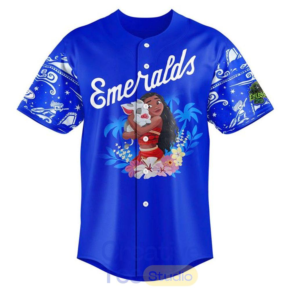 Eugene Emeralds x Moana Night 2026 Royal Blue Baseball Jersey