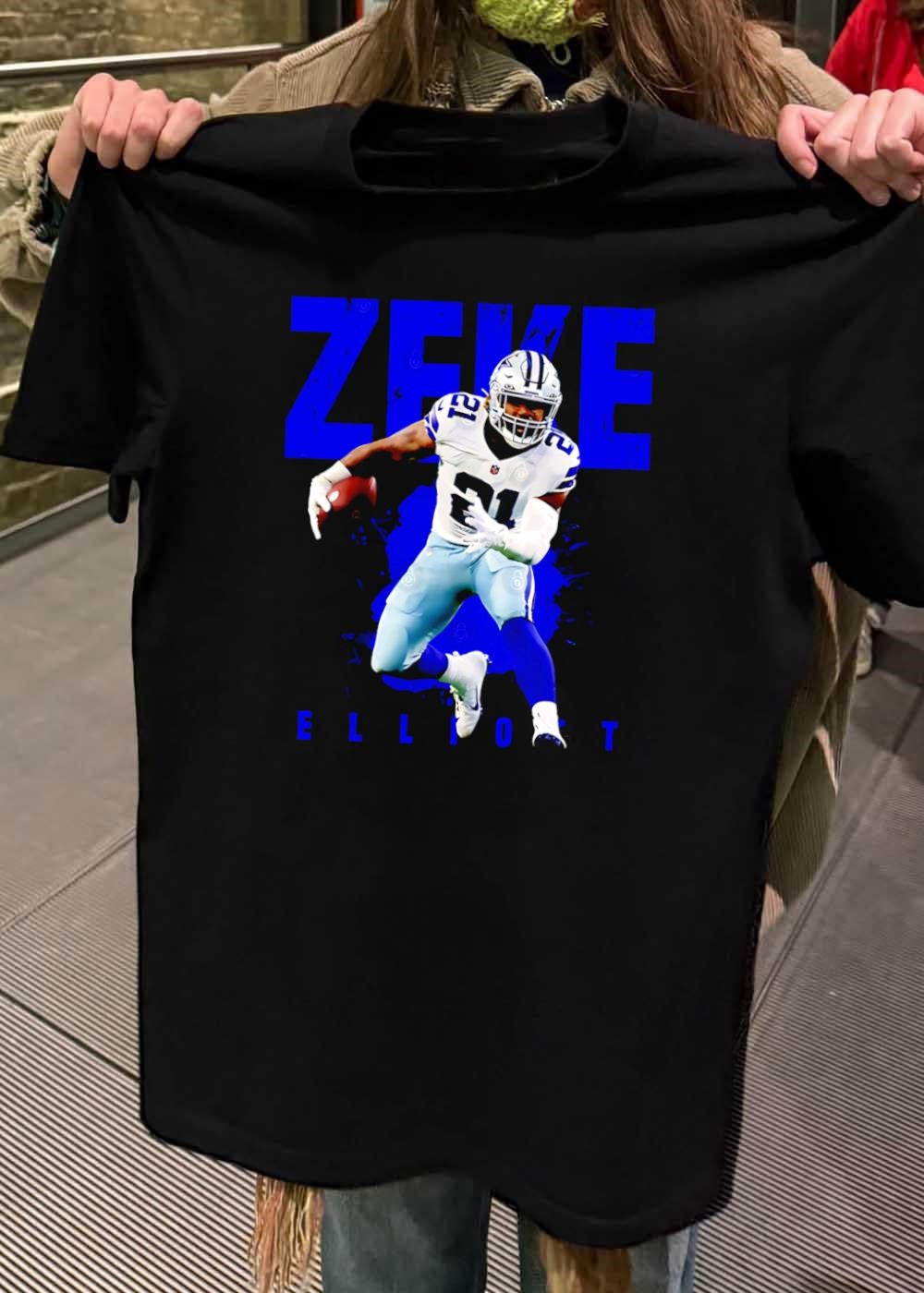 Ezekiel Elliott Running with Football Zeke Elliot Dallas Cowboys Shirt