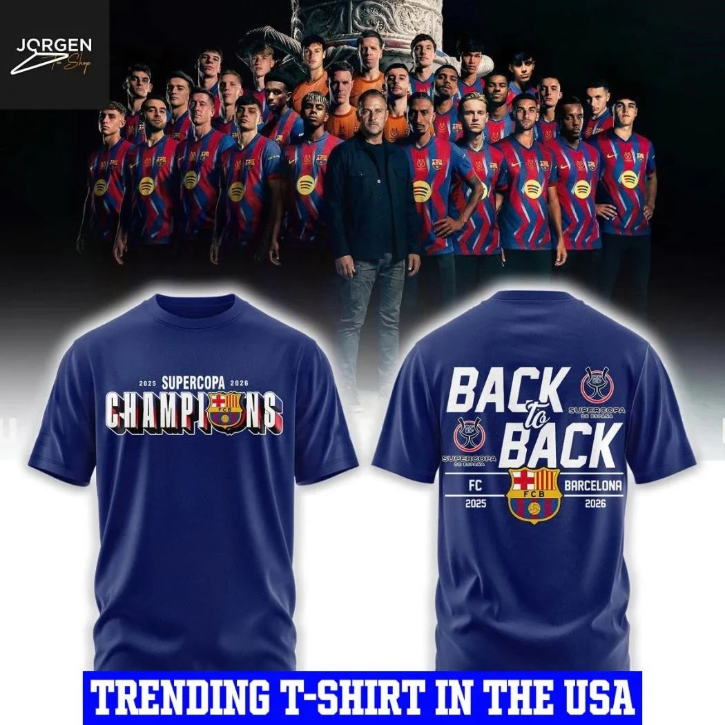 FC Barcelona Supercup Champions 2026 Back To Back Shirt Unisex