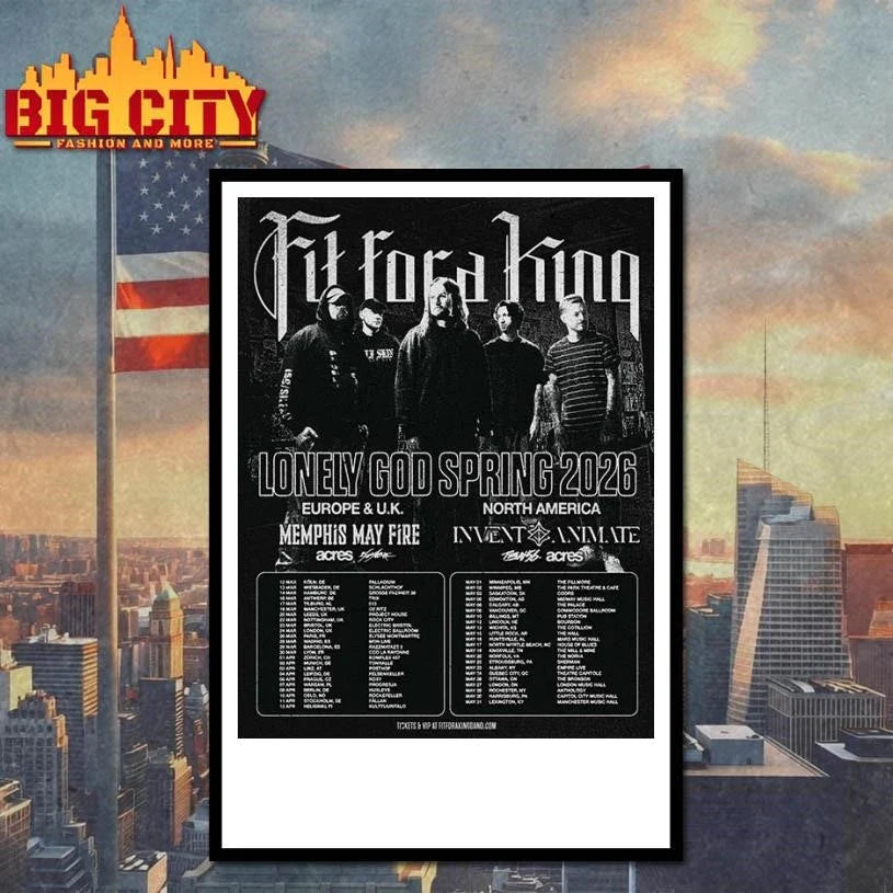 Fit For A King Lonely God Spring 2026 Schedule Tour Dates Poster Shirt Unisex
