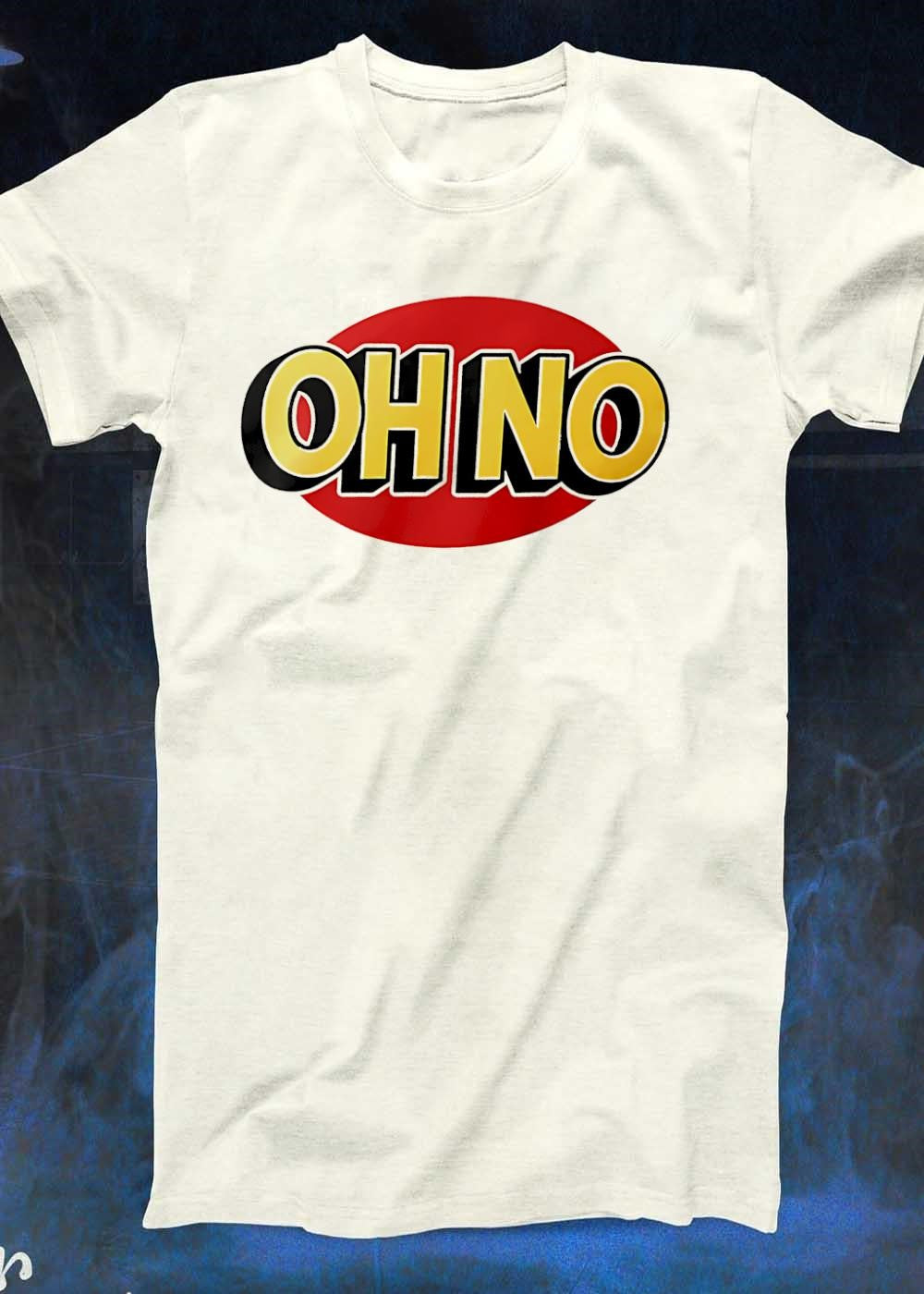 Funny Expression Oh No Red Oval Text T-Shirt