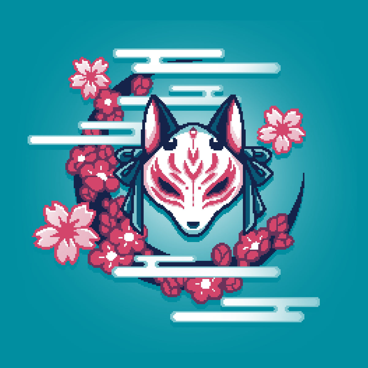 Kitsune Mask Pixel Art Unisex