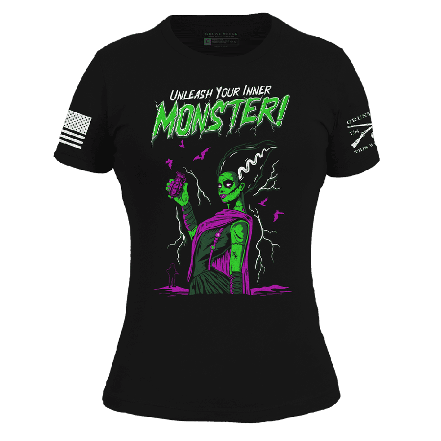 Women's Inner Monster Slim Fit T-Shirt - Black