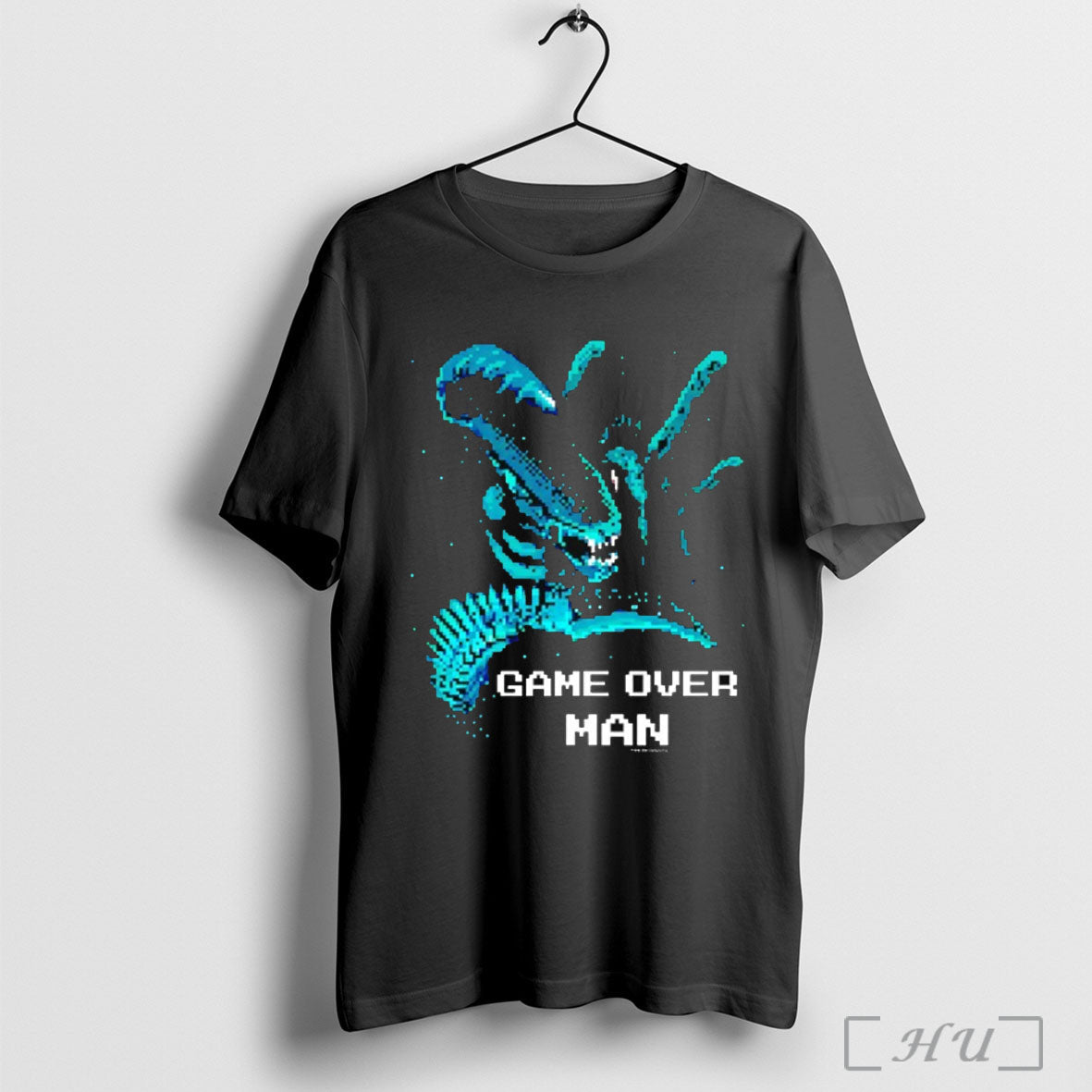 Game Over Man Aliens Pixel T Shirt Unisex