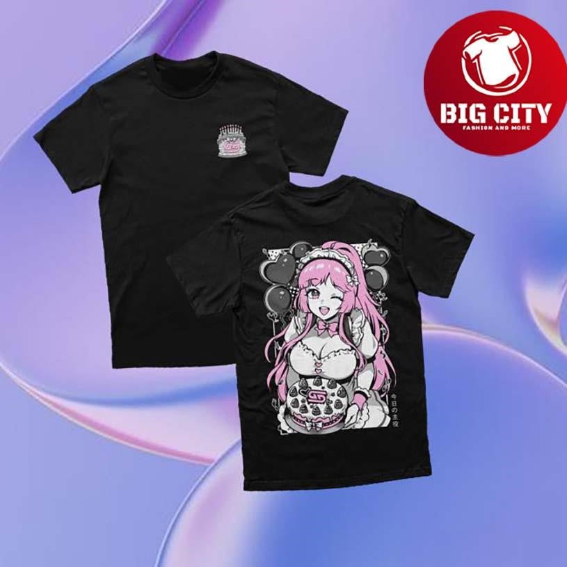 Gamer Supps Waifu Birthday Girl 10Th Anniversary Two Sided Shirt Unisex