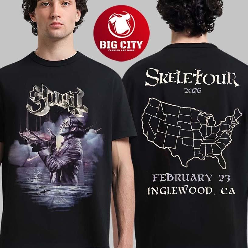Ghost Inglewood California Skeletour 2026 Ritual Exclusive Two Sided Shirt Unisex