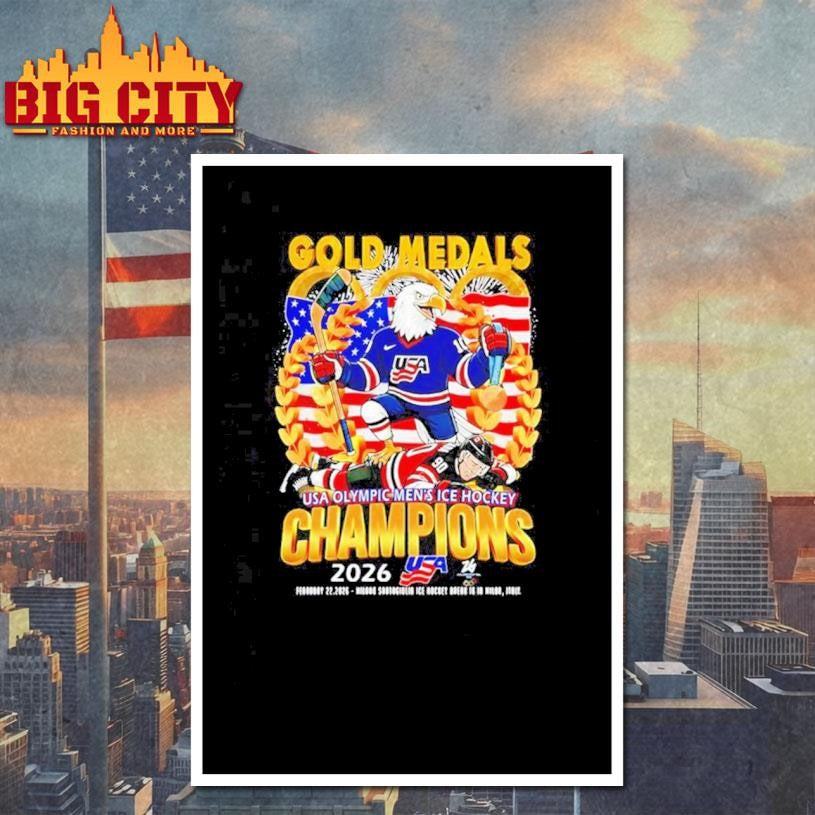 Gold Medals USA Olympic Men’s Ice Hockey Champions 2026 mascot Shirt Unisex