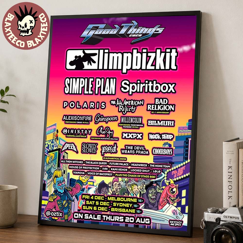 Good Things 2026 Festival In Australia In Melbourne Sydney And Brisbane On 4 5 6 December 2026 Full Lineup Decor Poster Canvas