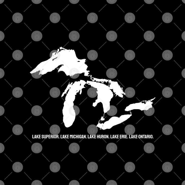 Great Lakes Map Lake Superior Lake Michigan Lake Huron Lake Erie Lake Ontario T Shirt