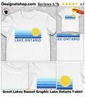 Great Lakes Sunset Graphic Lake Ontario shirt