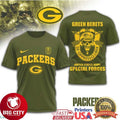 Green Bay Packers Green Berets US Army Special Forces Military Two Sided Shirt Unisex