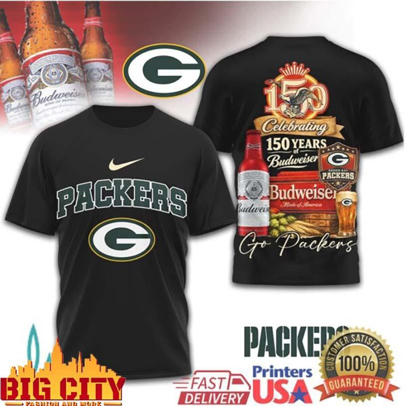 Green Bay Packers x Budweiser 150 Years King of Beers Gameday Two Sided Shirt Unisex