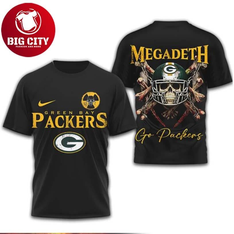 Green Bay Packers x Megadeth Vic Rattlehead Metal Two Sided Shirt Unisex