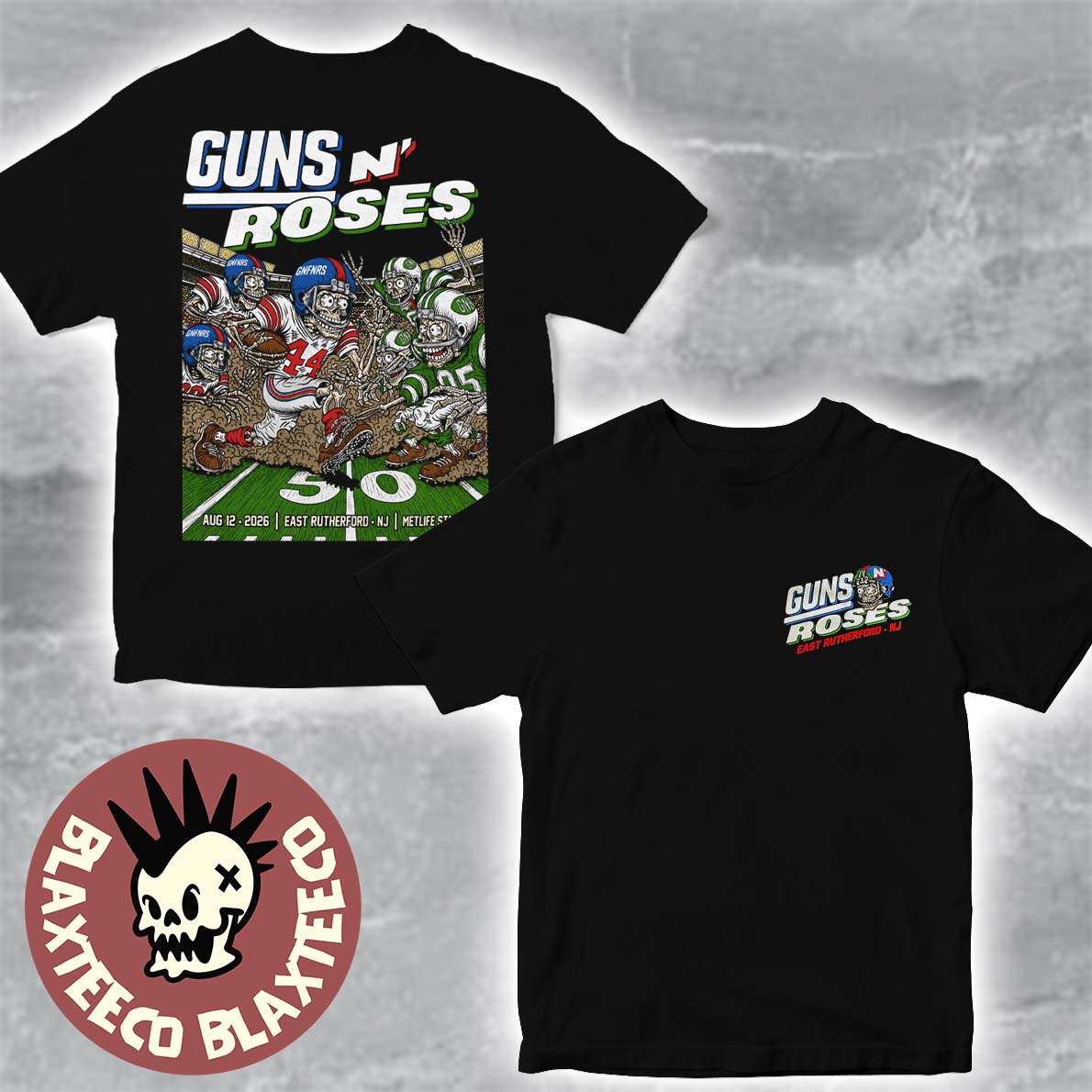 Guns N Roses East Rutherford NJ 2026 Event Tee At Metlife Stadium On August 12 2026 Two Sided T-Shirt