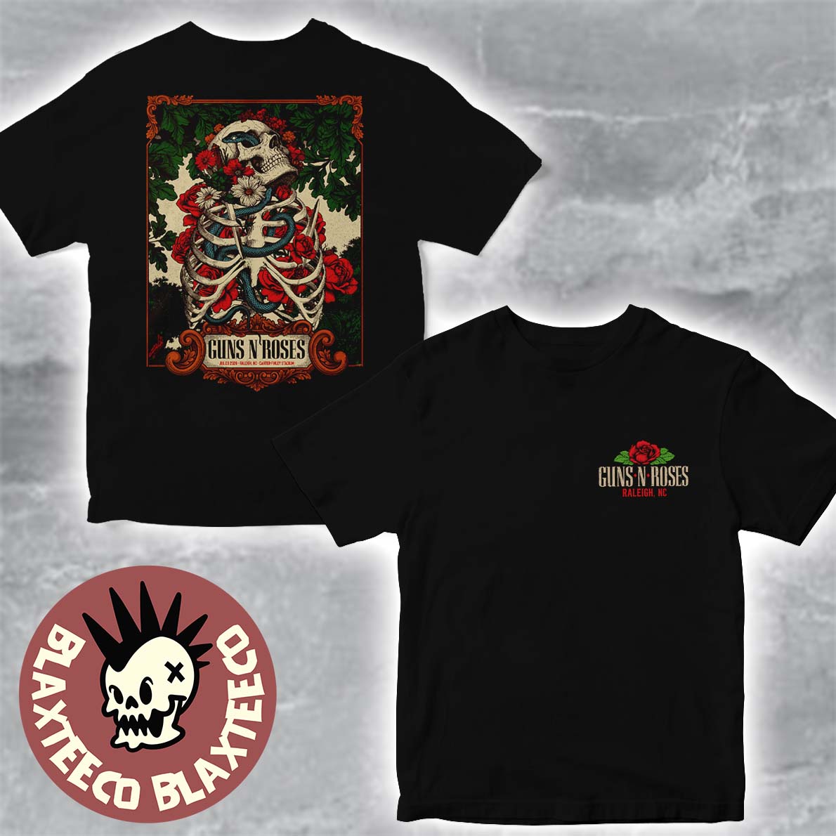Guns N Roses Raleigh North Carolina 2026 Exclusive Event Tee At Carter Finley Stadium On July 23 2026 Two Sided T-Shirt