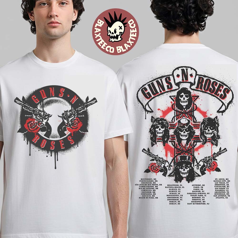 Guns N Roses World Tour 2026 Merch Spray Painted T-Shirt