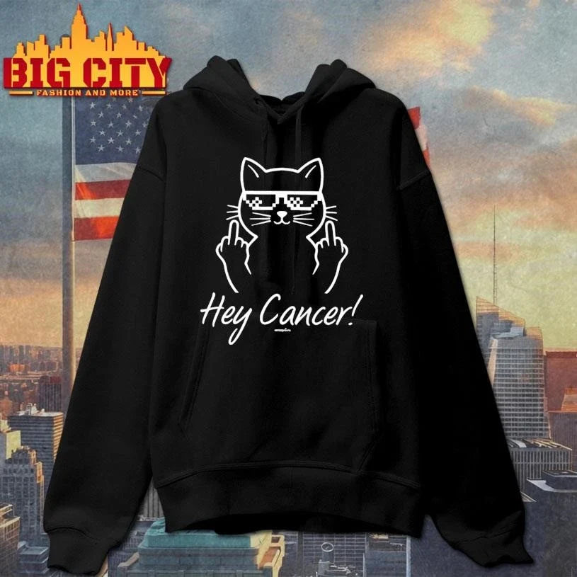 Hey Cancer Funny Cat Shirt Unisex