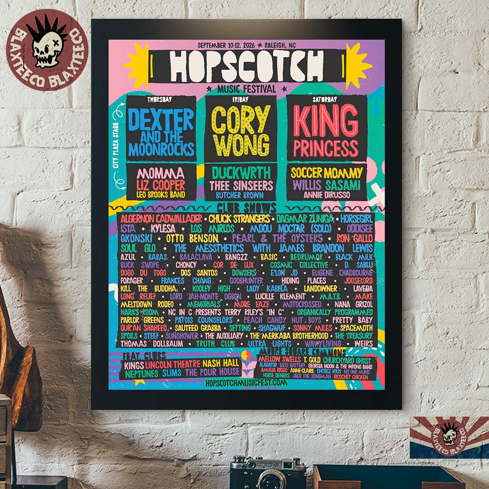 Hopscotch Music Festival 2026 Full Lineup In Raleigh NC On September 10-12 2026 Home Decor Poster Canvas