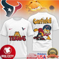 Houston Texans Garfield Football Character Fan Two Sided Shirt Unisex