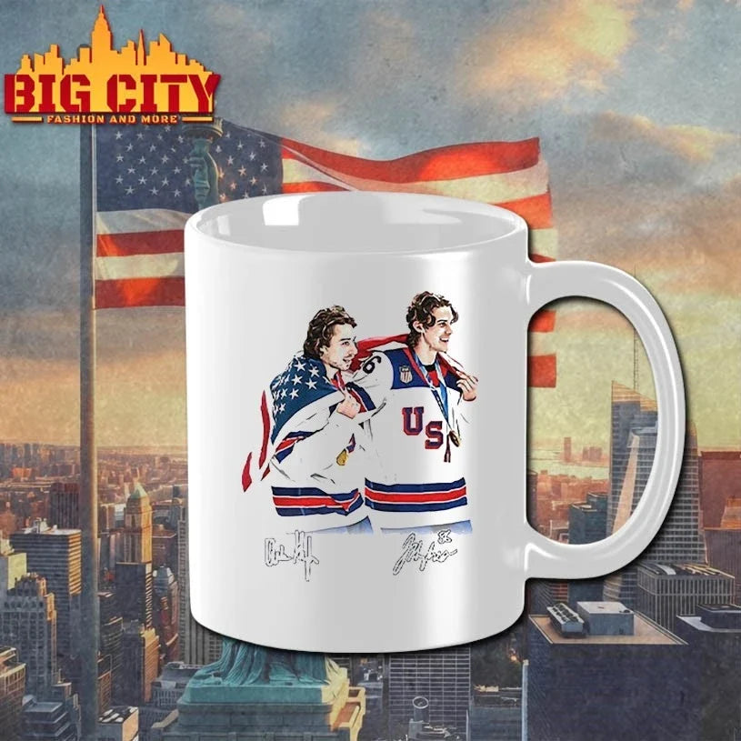 Hughes Brotherhood Team USA Hockey signatures Unisex