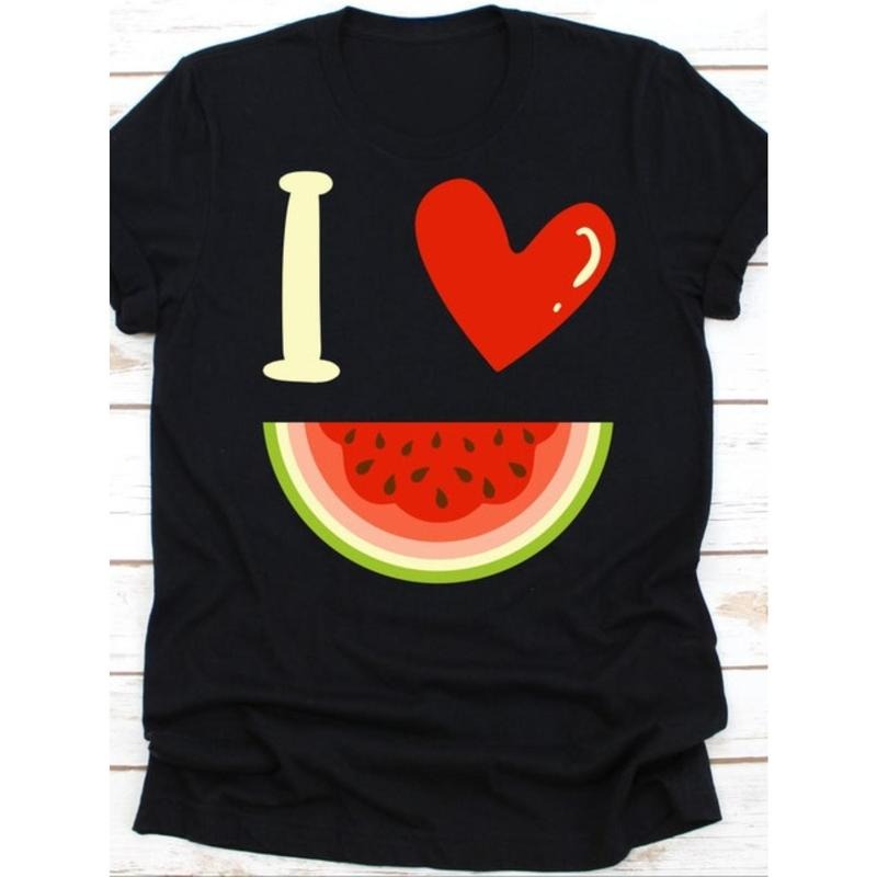 I Love Watermelon Shirt, Watermelon Lover Gift, Sliced Watermelon, Citrullus Lanatus, Summer Fruit Design, Watermelon...
