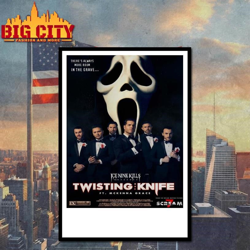 Ice Nine Kills X Ghost Face Scream 7 Nightmare On The Knife Part One Merch Twisting The Knife Home Decor Poster Canvas