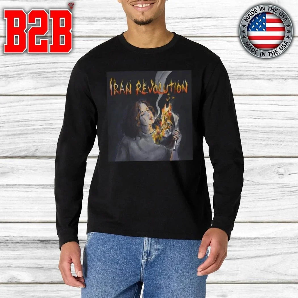 Iranian Lady Burning Khamenei Photo Shirt Unisex