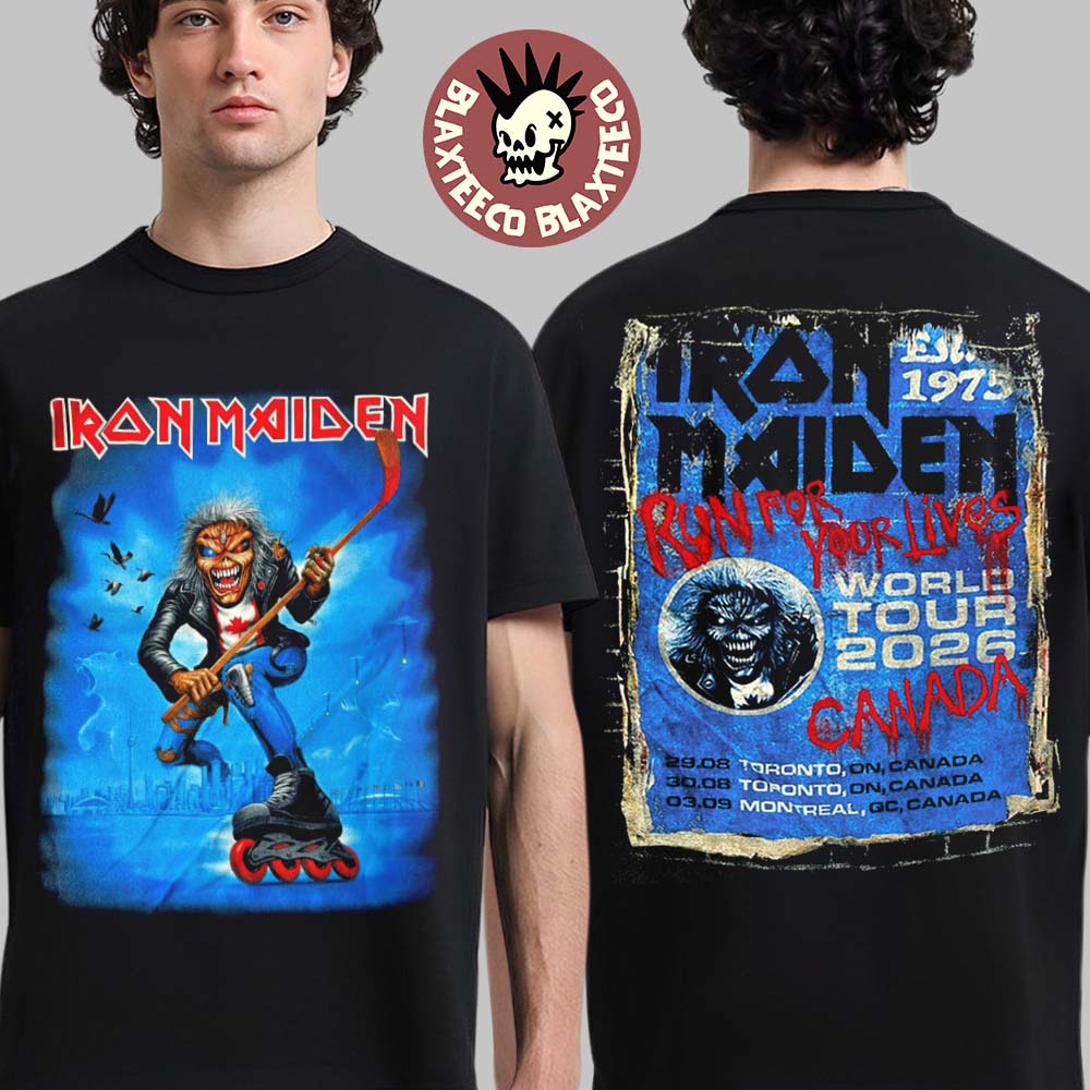 Iron Maiden Canada 2026 Tour Exclusive Event Tee For Toronto And Montreal On 29 30 August And 3 September 2026 Hockey Eddie T-Shirt